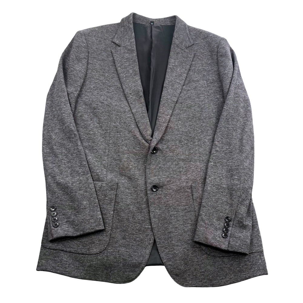 Bonobos Slim Fortex Italian Cotton Blazer Charcoal Grey Mens 46L Jacket Tweed